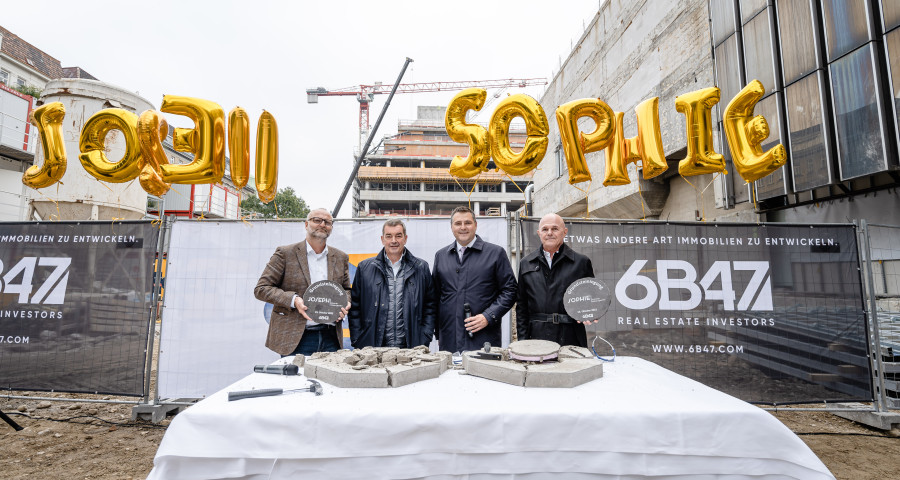 6B47 feiert Grundsteinlegung von SOPHIE und JOSEPH im „Althan Quartier“ in Wien